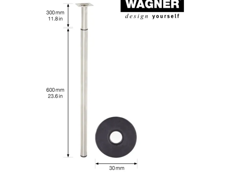 Wagner Möbelbein Telescope Ø 3 cm Justierbar 60 cm - 90 cm* Kommode|Sideboards