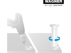 Wagner Möbelfuß Ø 3,8 cm Länge 15 cm - 16,5 cm Edelstahl-Optik* Kommode