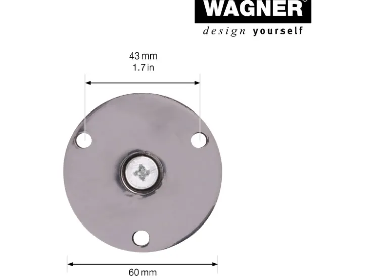 Wagner Möbelfuß Ø 3,8 cm Länge 15 cm - 16,5 cm Edelstahl-Optik* Kommode
