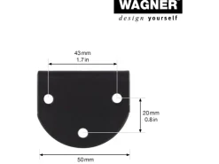 Wagner Möbelfuß 5 cm x 12 cm Schwarz-Matt