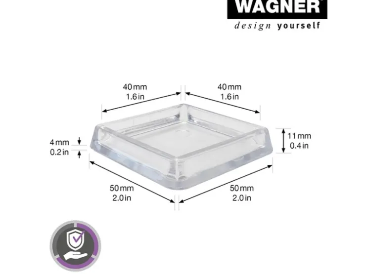 Wagner design yourself Wagner Möbeluntersetzer EH 0340 Transparent 4 cm x 4 cm 4 Stück* Sofas