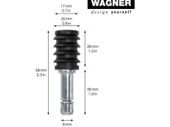 Wagner design yourself Wagner Rundrohrhülse & Stift 58 mm 2 Stück