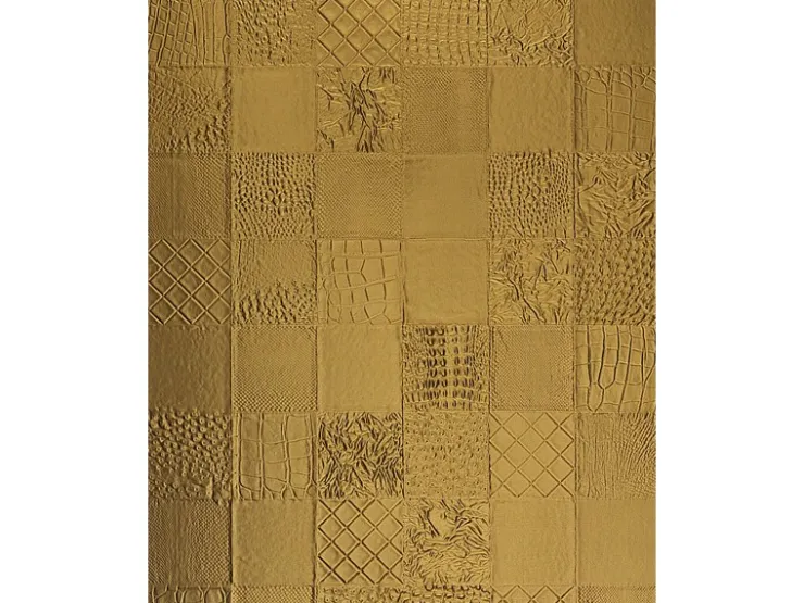 WALLFACE 13926 COLLAGE Luxus Leder Wand-Paneel Verkleidung Tapete Gold 2600 mm x 1000 mm x 3,5 mm 2,60 m2 Gold