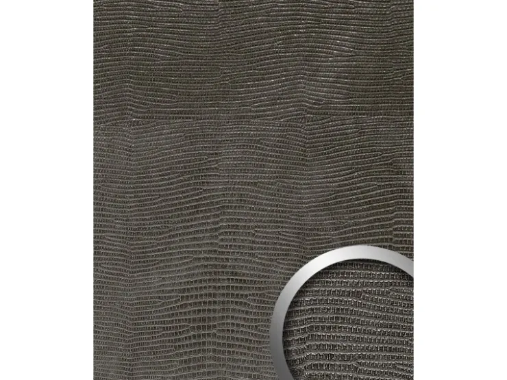 WALLFACE 14797 LEGUAN Leder Wand-paneel selbstklebende Tapete Schwarz 2600 mm x 1000 mm x 1,5 mm 2,60 m2 Schwarz* Klebefolien