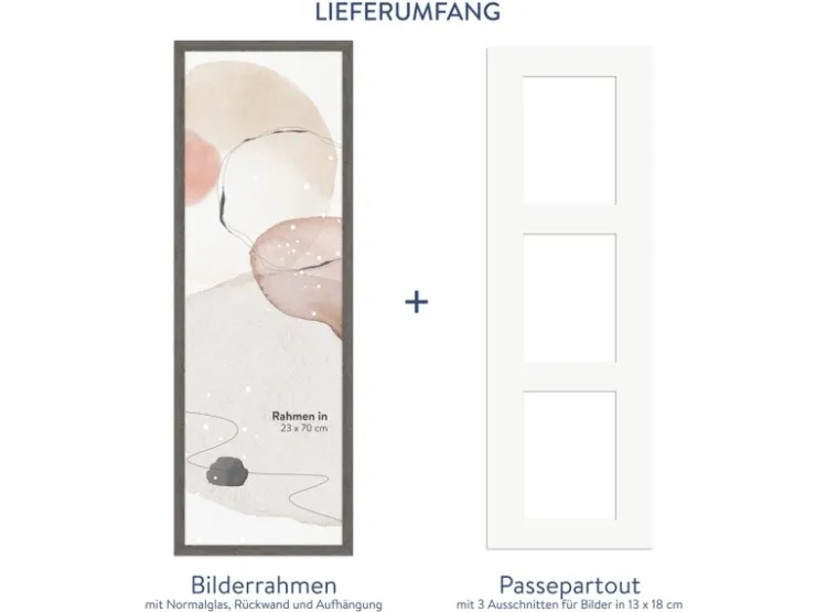 WANDStyle Galerierahmen G950 in 23 x 70 cm für 3 Bilder im Format 13 x 18 cm* Bilderrahmen
