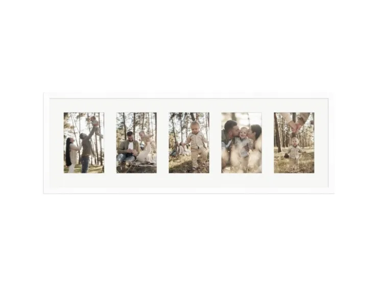 WANDStyle Galerierahmen G950 in Weiß 23 x 70 cm für 5 Bilder im Format 10 x 15 cm* Bilderrahmen