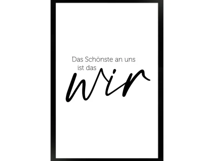 WANDStyle Gerahmtes Poster mit Spruch Das Schönste Ist das Wir in Weiß 30 x 45 cm* Ostern