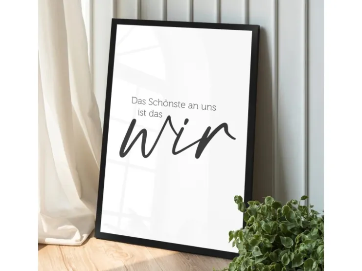 WANDStyle Gerahmtes Poster mit Spruch Das Schönste Ist das Wir in Weiß 30 x 45 cm* Ostern