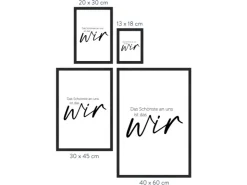 WANDStyle Gerahmtes Poster mit Spruch Das Schönste Ist das Wir in Weiß 30 x 45 cm* Ostern
