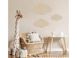WANDStyle Wanddeko aus Holz Wolken 51 x 29,5 cm in der Farbe Pappel