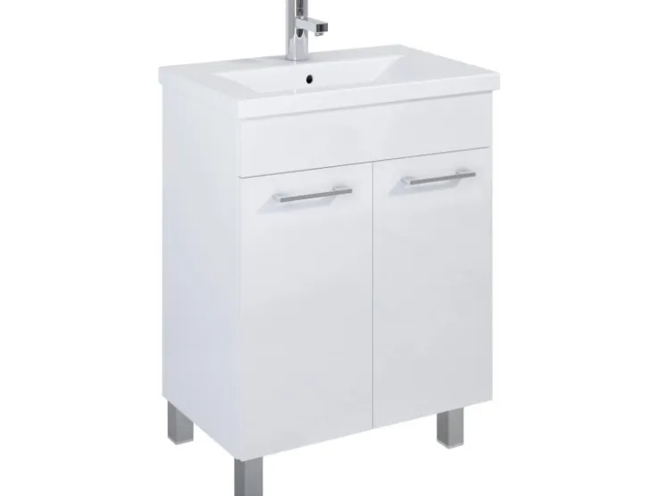 Waschbeckenunterschrank 60 cm Cheese Weiß mit Füßen