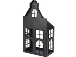 Weihnachts-Deko Laternenhaus Eisen 21 cm x 14 cm x 41 cm Schwarz 2-fach Sortiert