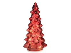 Weihnachts-Deko Tannenbaum aus Glas mit LED und Timer 24 cm
