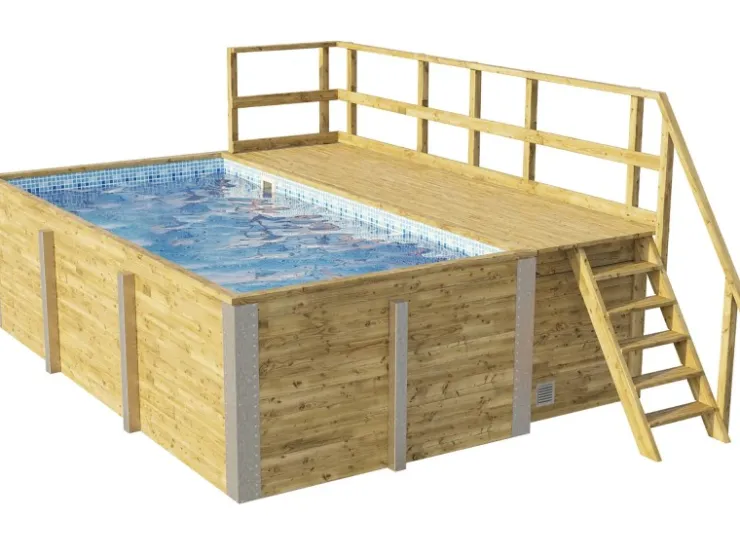 Weka Massivholzpool 595 Gr.1 490 x 309 x 203 cm Blau Mosaik