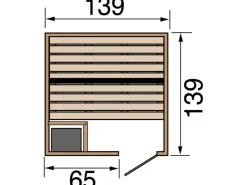 Weka Massivholzsauna Valida 1 Sparset 4,5 kW OS Glastür* Sitzbänke