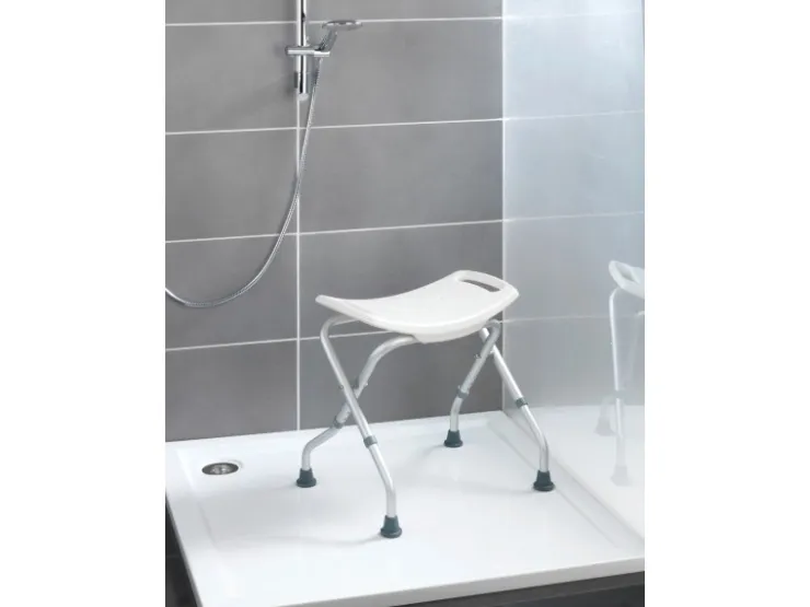 Wenko Badhocker Secura klappbar Kunststoff 53,5 x 44,5-48,0 x 40-47 cm Weiß
