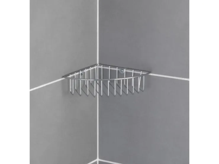 Wenko Eckablage Genola zur Wandmontage Stahl 26 x 5.5 x 20 cm Chrom