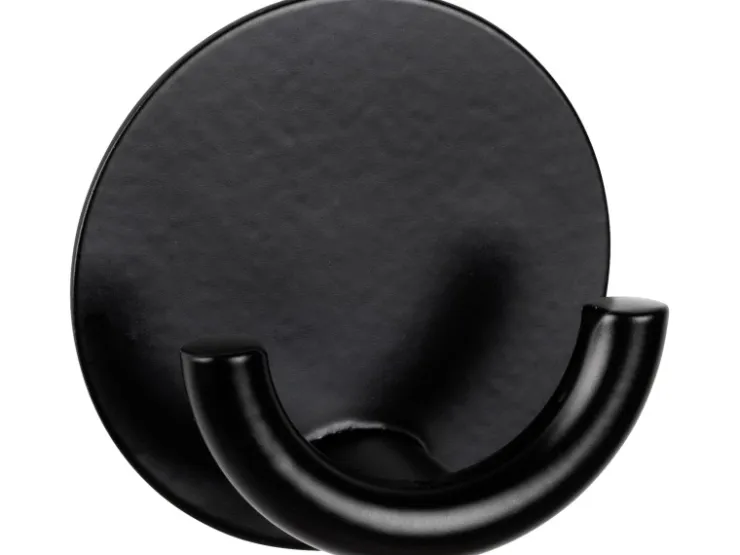 Wenko Edelstahl-Wandhaken Rondo Selbstklebend Ø 5,3 cm x 2,5 cm Schwarz* Klebefolien