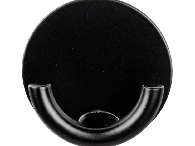 Wenko Edelstahl-Wandhaken Rondo Selbstklebend Ø 5,3 cm x 2,5 cm Schwarz* Klebefolien