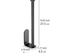 Wenko Küchenrollenhalter Nio Selbstklebend 27,5 cm x 4,5 cm x 7 cm Schwarz