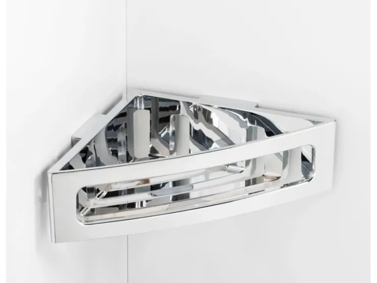 Wenko Power-Loc Eckablage Bralia Kunststoff (ABS) 35 x 8,5 x 20 cm Chrom* Eckregale