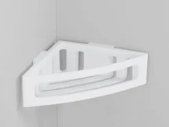 Wenko Power-Loc Eckablage Bralia Kunststoff (ABS) 35 x 8,5 x 20 cm Weiß