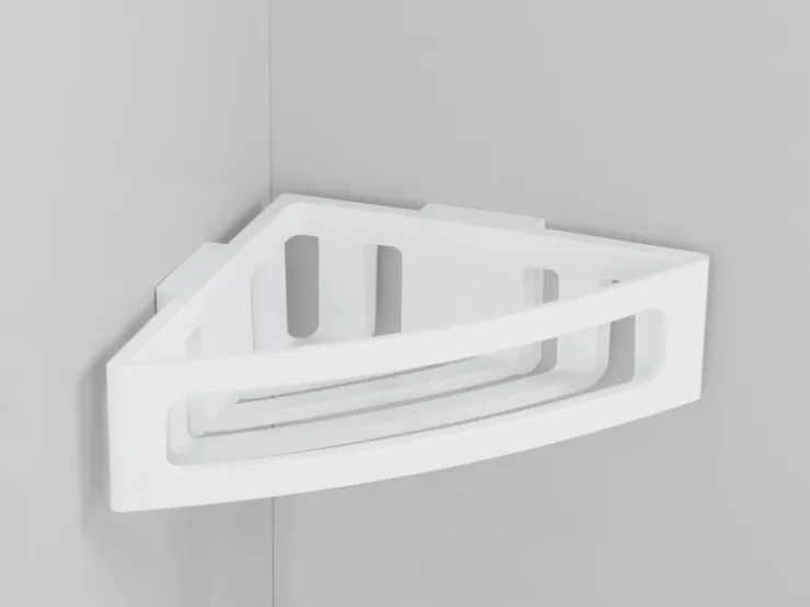Wenko Power-Loc Eckablage Bralia Kunststoff (ABS) 35 x 8,5 x 20 cm Weiß