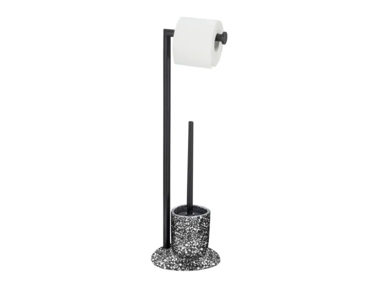 Wenko Stand WC-Garnitur Terrazzo inkl. Rollenhalter und WC-Bürste* Mosaik