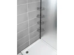 Wenko Teleskop-Duschregal Dolcedo aus Edelstahl 31 x 23 x 275 cm Schwarz-Matt* Eckregale
