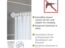 Wenko Teleskop-Duschvorhangstange Luz ausziehbar rostfrei 110 cm - 185 cm* Gardinenstangen