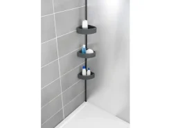 Wenko Teleskop-Eckregal Villata mit 3 Körben 28 x 20,5 x 275 cm Schwarz-Grau* Eckregale