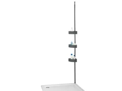 Wenko Teleskop-Eckregal Villata mit 3 Körben 28 x 20,5 x 275 cm Schwarz-Grau* Eckregale