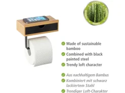 Wenko Toilettenpapierhalter mit Ablage Bambusa Bambus* Wandregale