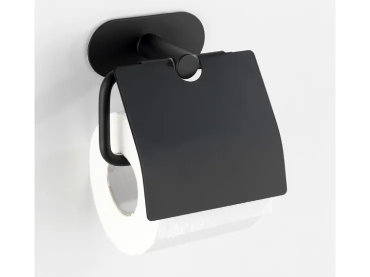 Wenko Turbo-Loc Edelstahl Toilettenpapierhalter Orea Black Matt 14 x 12.5 x 7 cm* Klebefolien