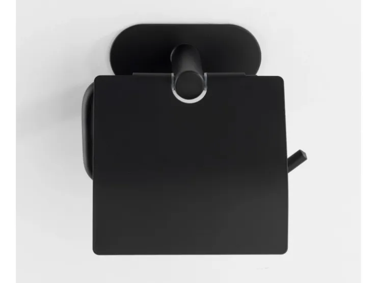 Wenko Turbo-Loc Edelstahl Toilettenpapierhalter Orea Black Matt 14 x 12.5 x 7 cm* Klebefolien