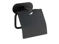 Wenko Turbo-Loc Edelstahl Toilettenpapierhalter Orea Black Matt 14 x 12.5 x 7 cm* Klebefolien