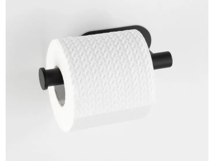 Wenko Turbo-Loc Edelstahl Toilettenpapierhalter Orea Black Matt 16 x 4.5 x 7 cm* Klebefolien