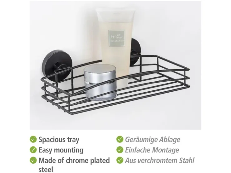 Wenko Wandablage Vacuum-Loc Schwarz