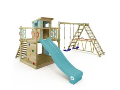 Wickey Spielturm Smart Surf Klettergerüst mit Rutsche Pastellblau
