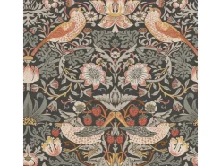 William Morris at Home Vliestapete Strawberry Thief 10 m x 52 cm Grau FSC®