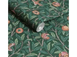 William Morris at Home Vliestapete Bird & Pomegranate 10 m x 52 cm Grün FSC®