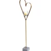 Windlicht Herz mit Betonfuß 140 cm x 17 cm x 36 cm Metall Rosteffekt* Windlichter