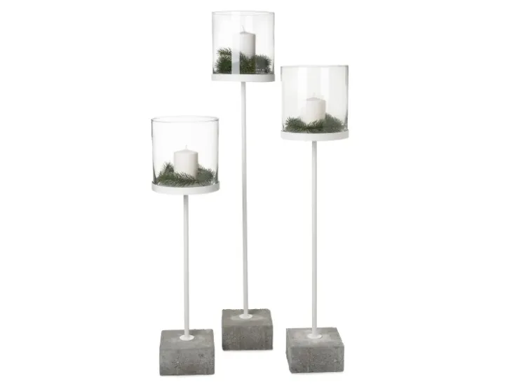 Windlicht mit Betonfuß 103 cm x 20 cm x 20 cm Anthrazit* Windlichter