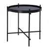 WOMO-DESIGN Beistelltisch 43 x 45 cm in Schwarz aus Metall und Glas