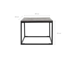 WOMO-DESIGN Design Beistelltisch 60 x 60 cm Handgefertigt Quadratisch Grau* Tische|Mosaik