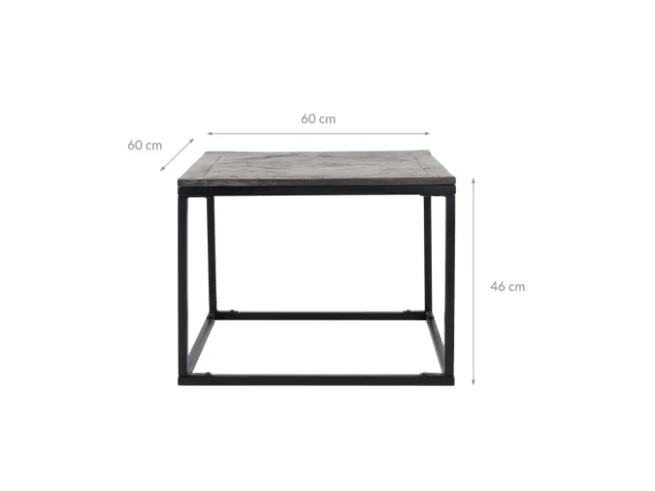 WOMO-DESIGN Design Beistelltisch 60 x 60 cm Handgefertigt Quadratisch Grau* Tische|Mosaik
