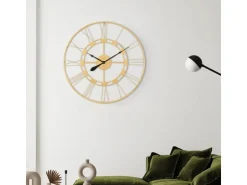 WOMO-DESIGN Große Wanduhr Stockholm 85 cm Rund Handgefertigt Eisen Vintage-Stil