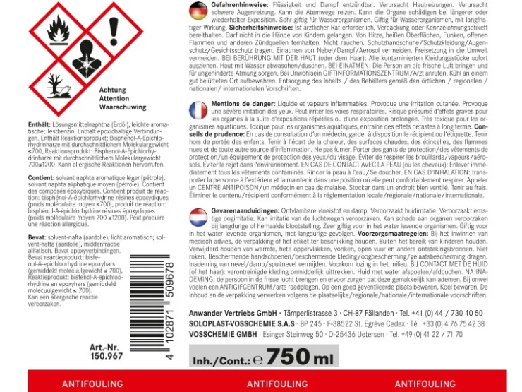 Yachtcare 1-K-Primer für den Unterwasserbereich Olivgrün matt 750 ml