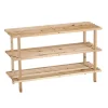 Zeller Schuhregal mit 3 Ablagen 49,5 cm x 26 cm x 80 cm Kiefer* Weitere Regale|Holzregale