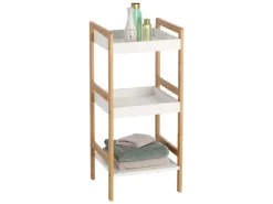 Zeller Standregal mit 3 Ablagen Bambus/MDF 80 cm x 36 cm x 33 cm Weiß* Weitere Regale